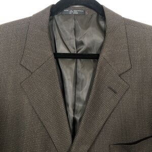 Jones New York Wool Sport Coat Men's 48R Brown Beige Tweed Ventless Jacket